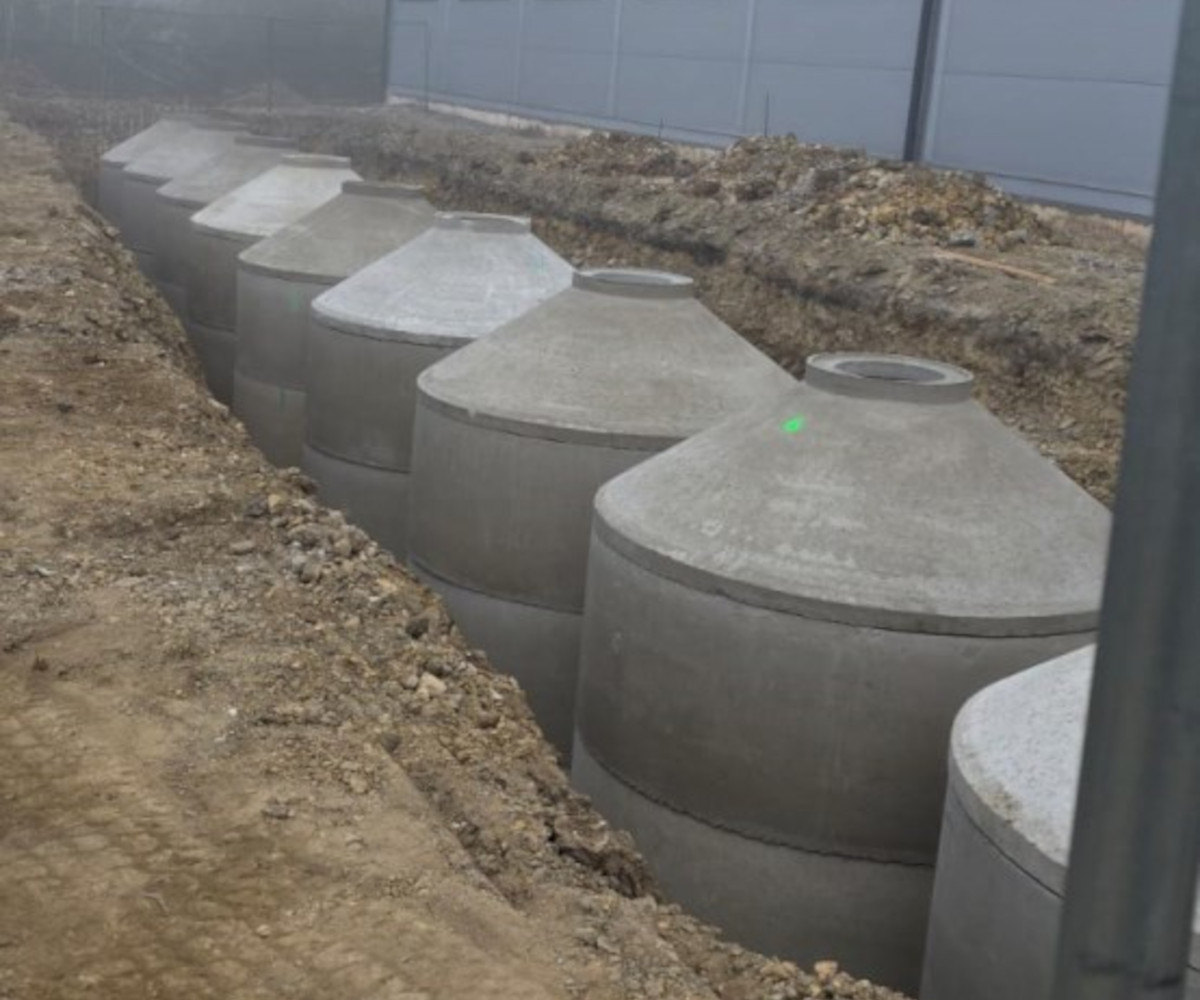 Retenční nádrž - Novostavba objektu STK Praha – Běchovice