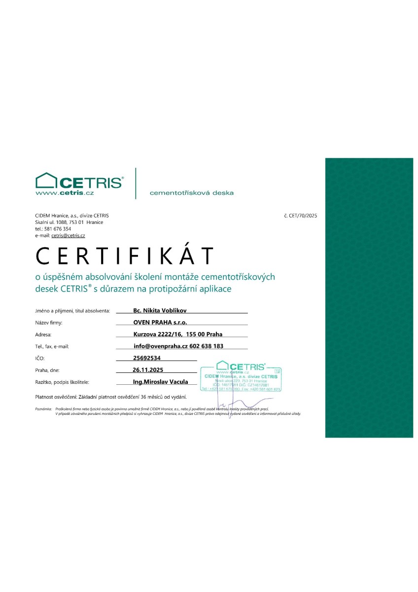 certifikát
