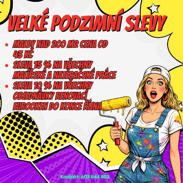 Podzimní slevy LESTER na malířské a natěračské práce a renovace eurooken