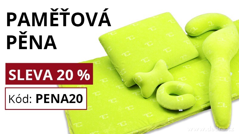 SLEVA 20 % NA PAMĚŤOVOU PĚNU