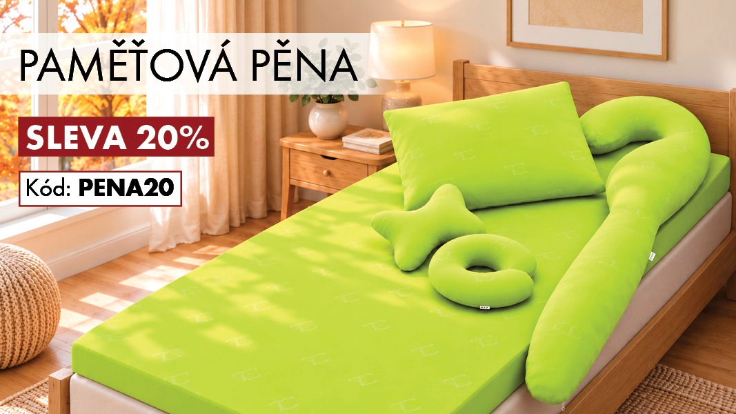 SLEVA 20 % NA PAMĚŤOVOU PĚNU