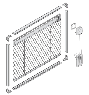 Integrovaná horizontální žaluzie
